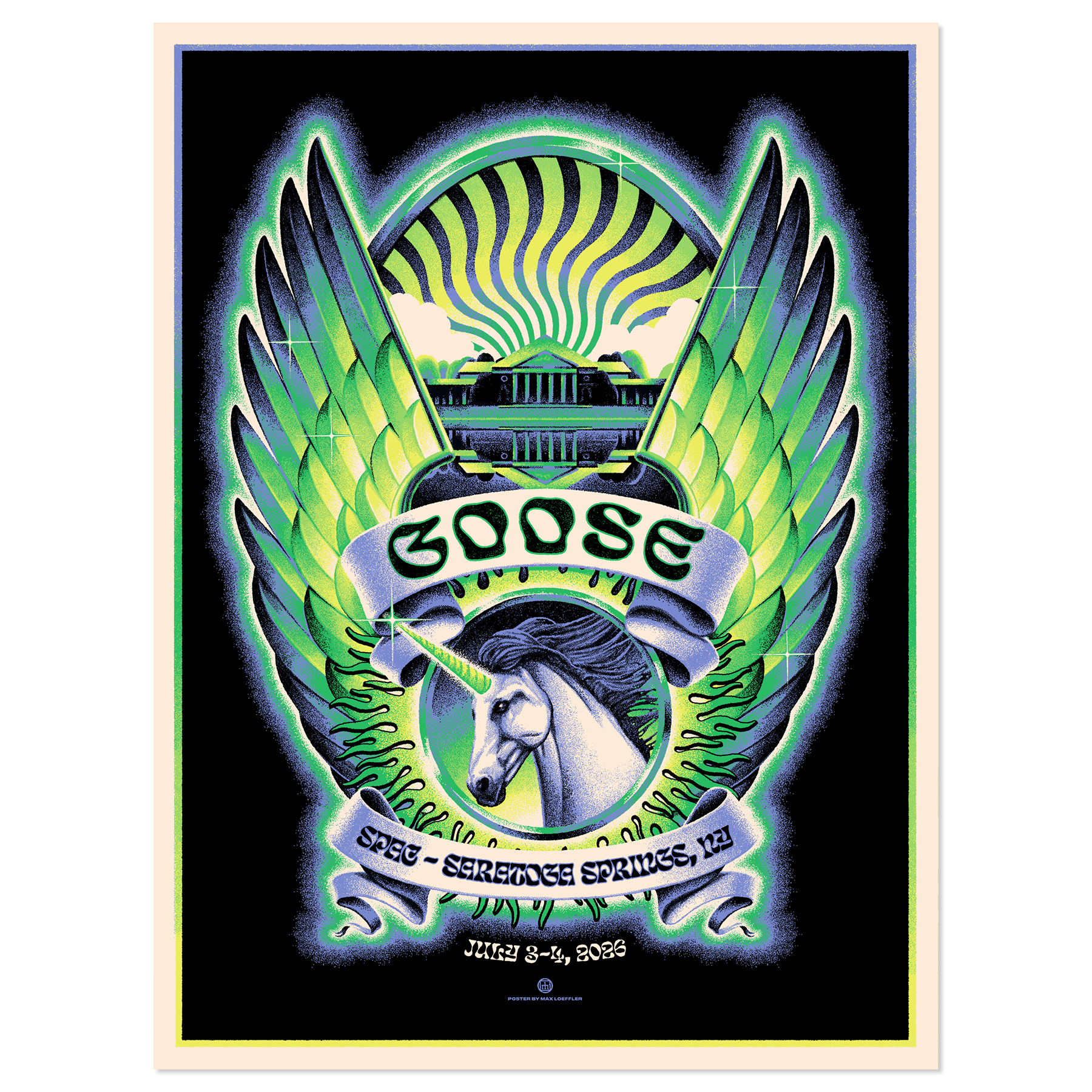 Saratoga Springs, NY - 7/3 + 7/4/26 Poster by Max Loeffler