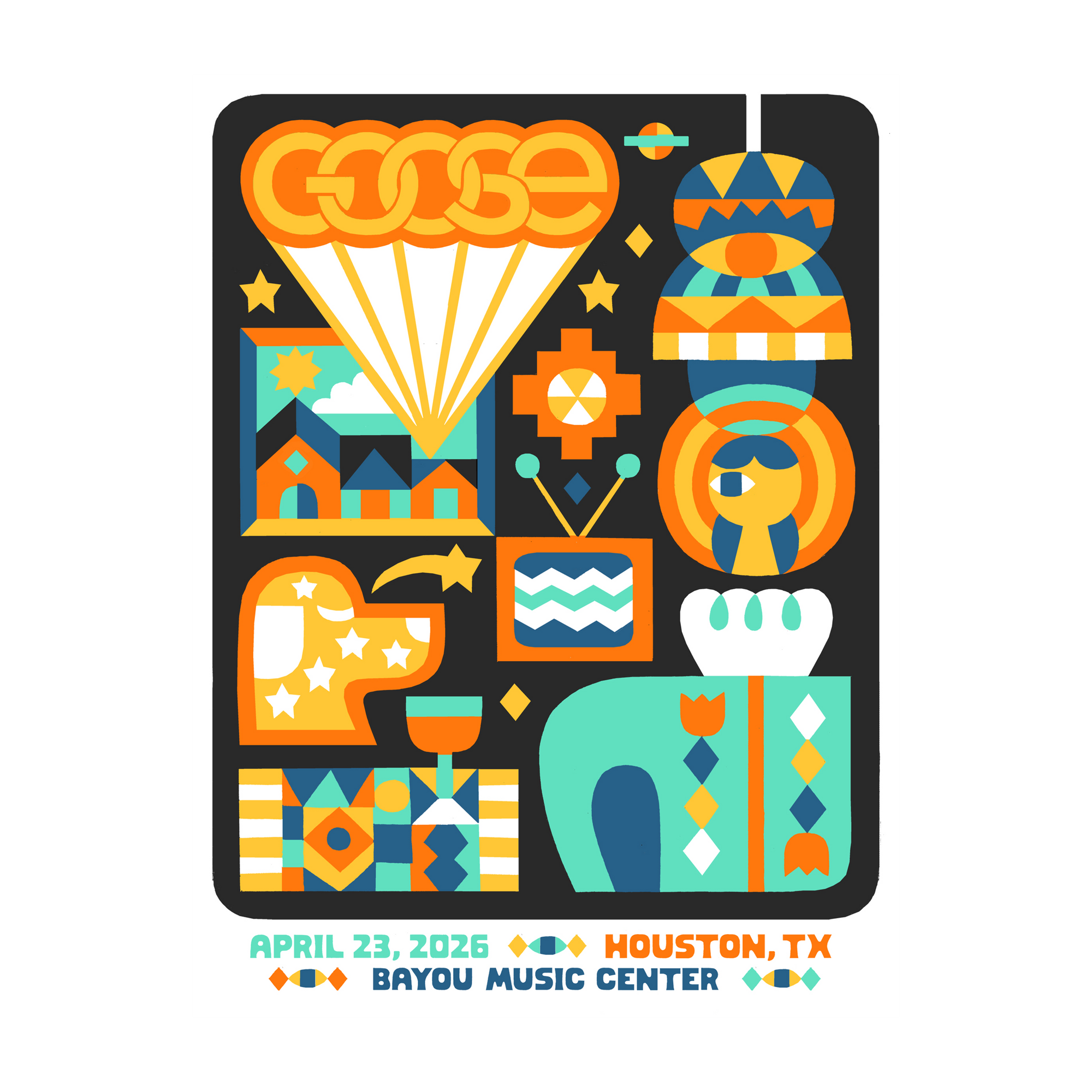 Houston, TX - 4/23/26 Poster by Wyatt Grant