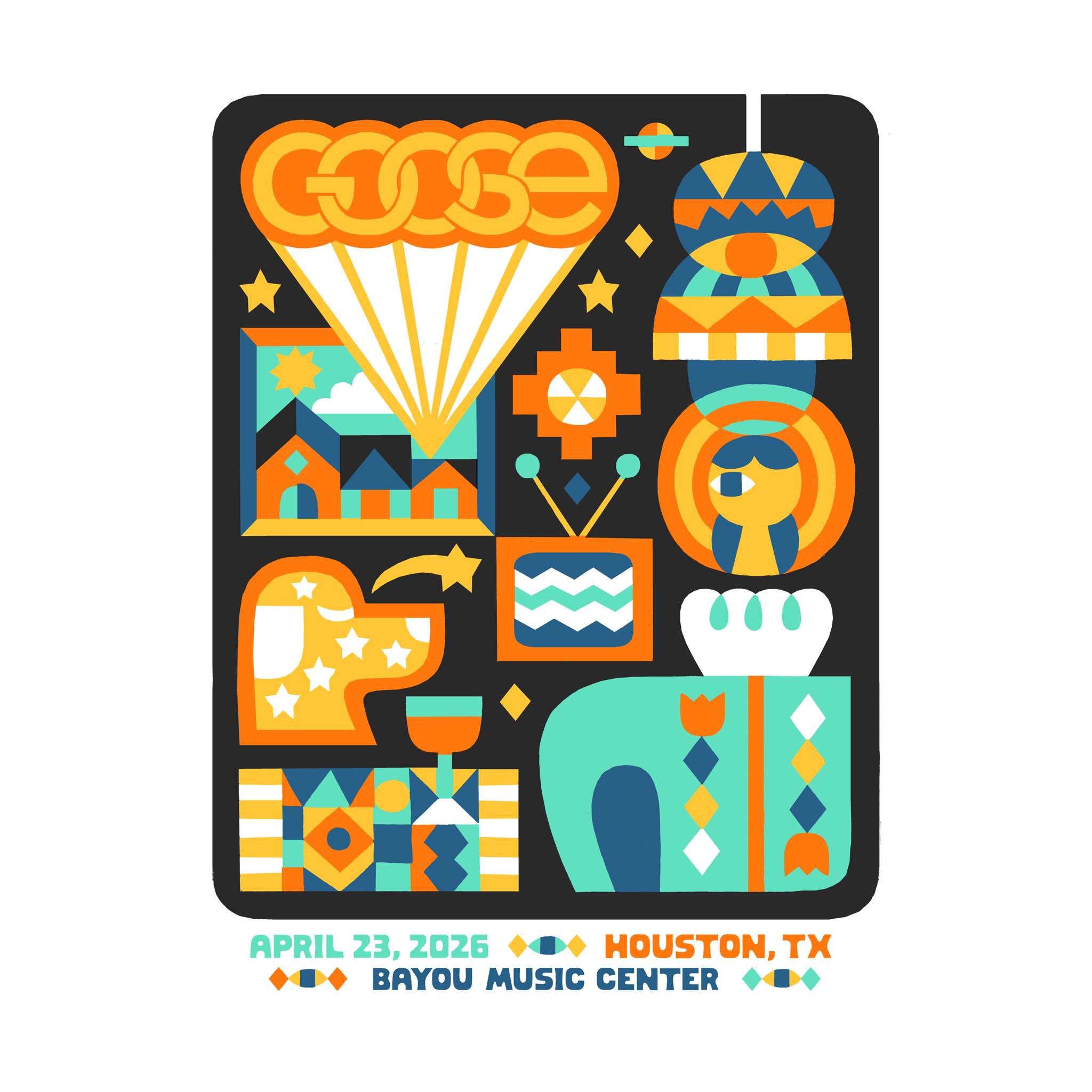 Houston, TX - 4/23/26 Poster by Wyatt Grant