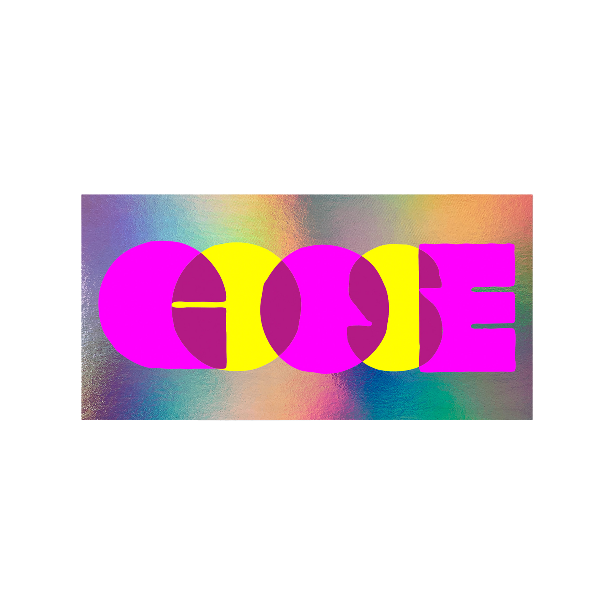 Stacked Logo Holographic Sticker - Magenta/Yellow