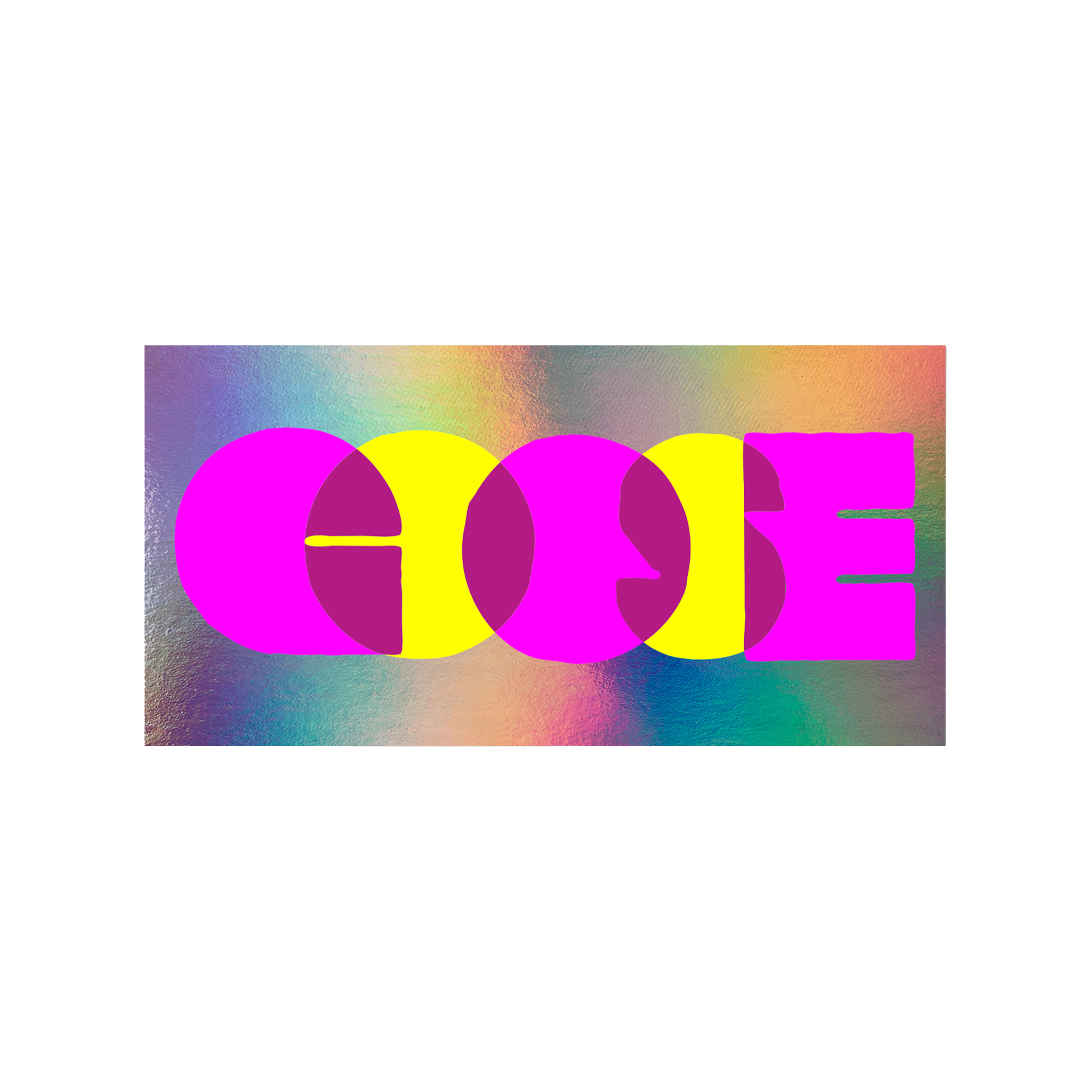 Stacked Logo Holographic Sticker - Magenta/Yellow