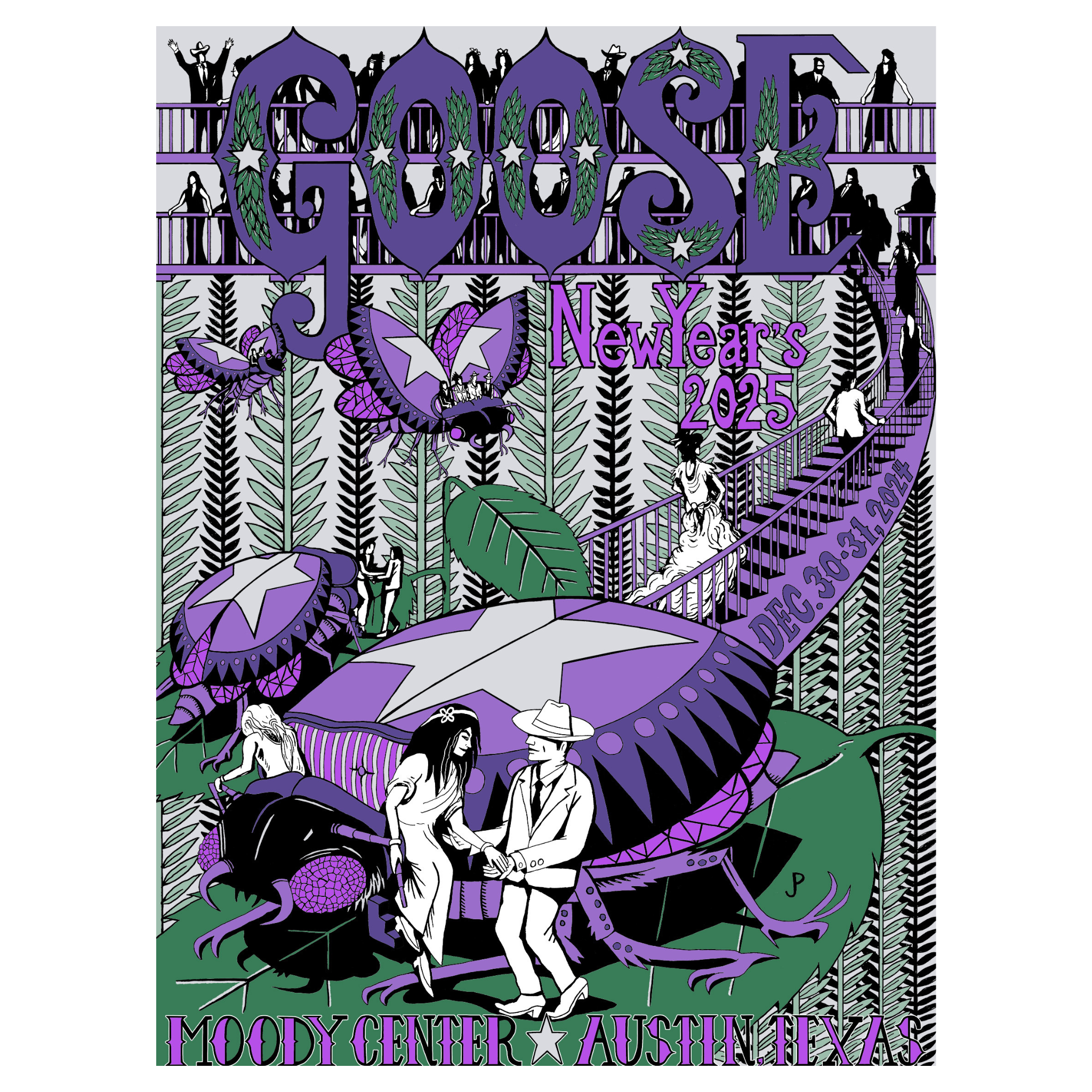 Austin, TX – 12/30 + 12/31/24 Show Poster by Jim Pollock