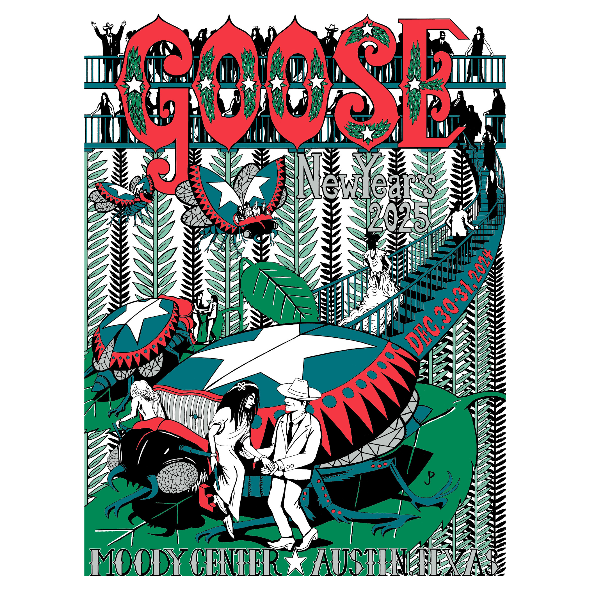 Austin, TX – 12/30 + 12/31/24 Show Poster by Jim Pollock