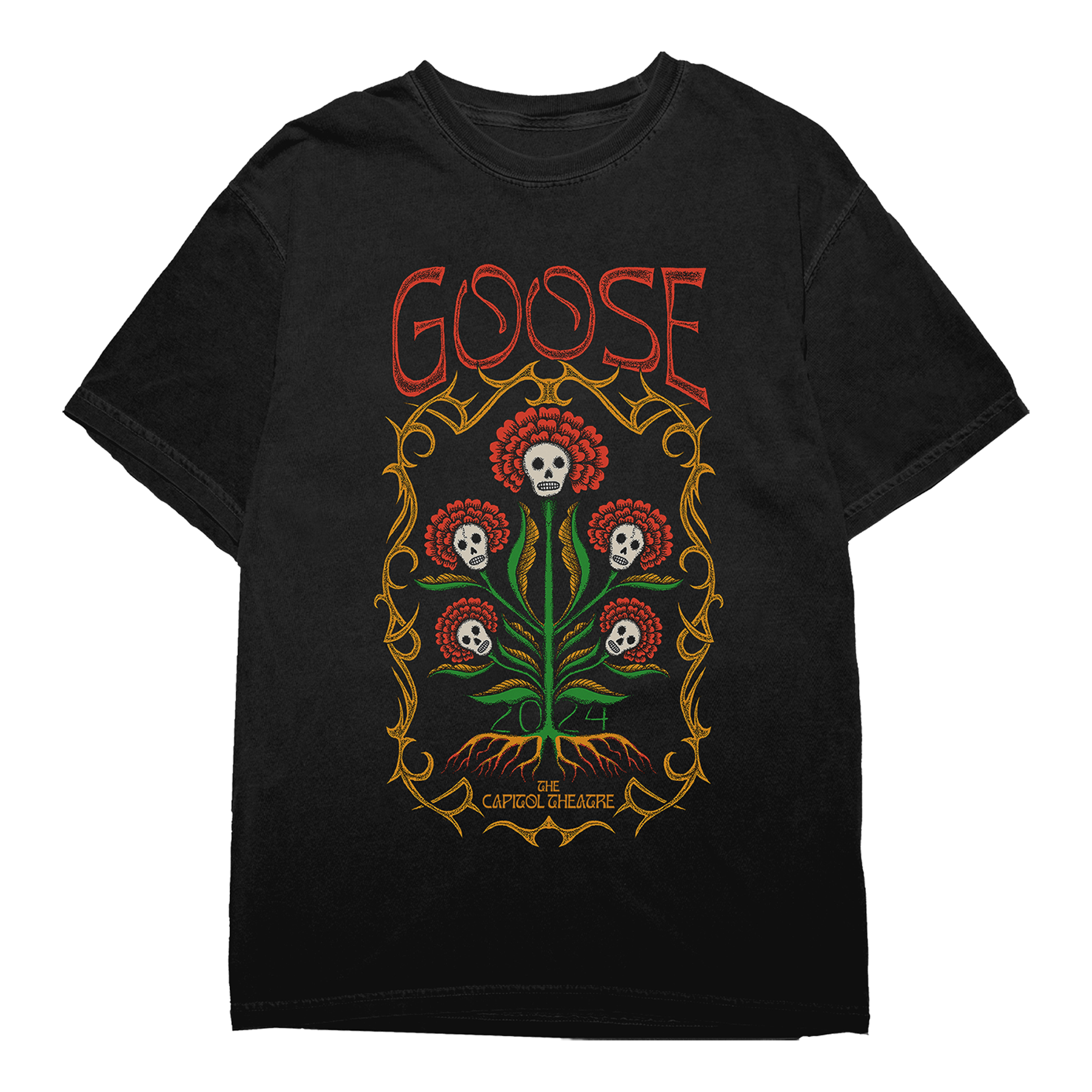 Skull Flowers T-Shirt – Cap Theatre 2024