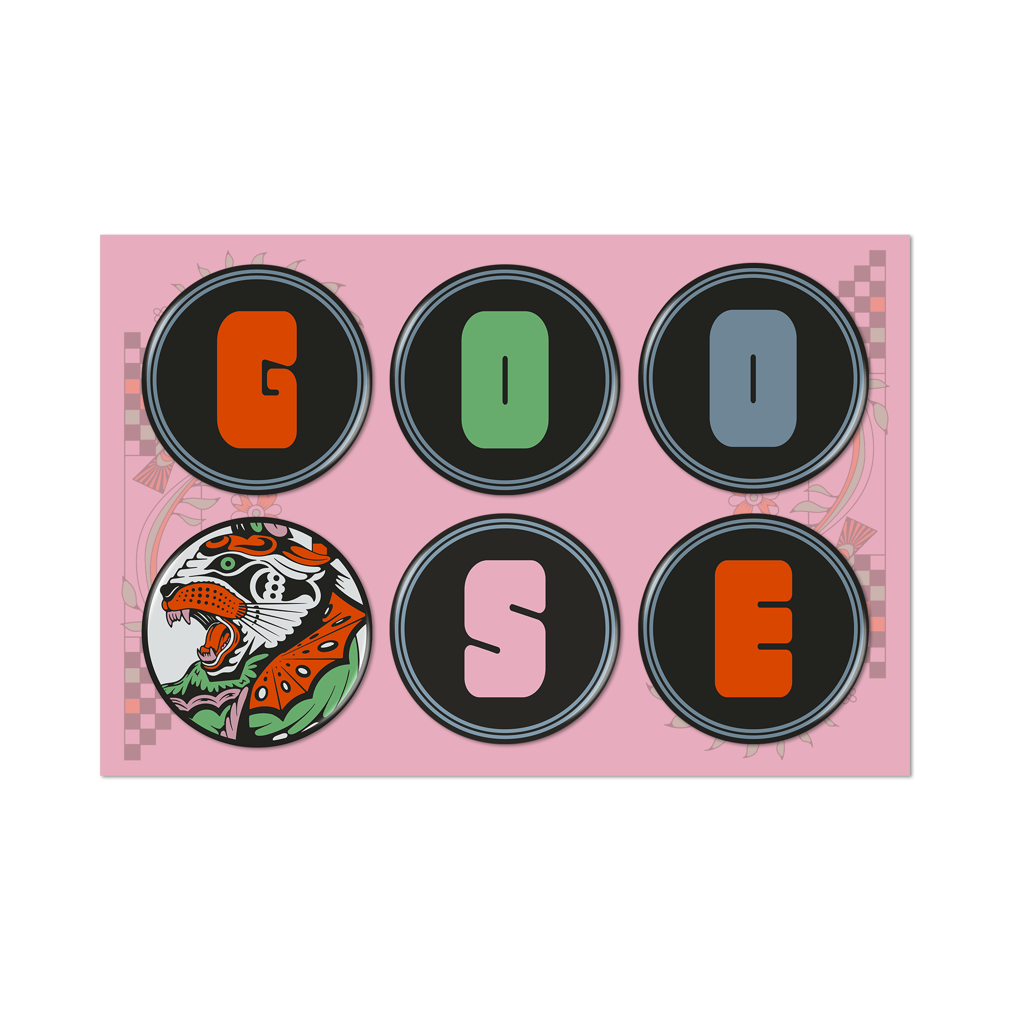 Tiger Bird Magnet Set