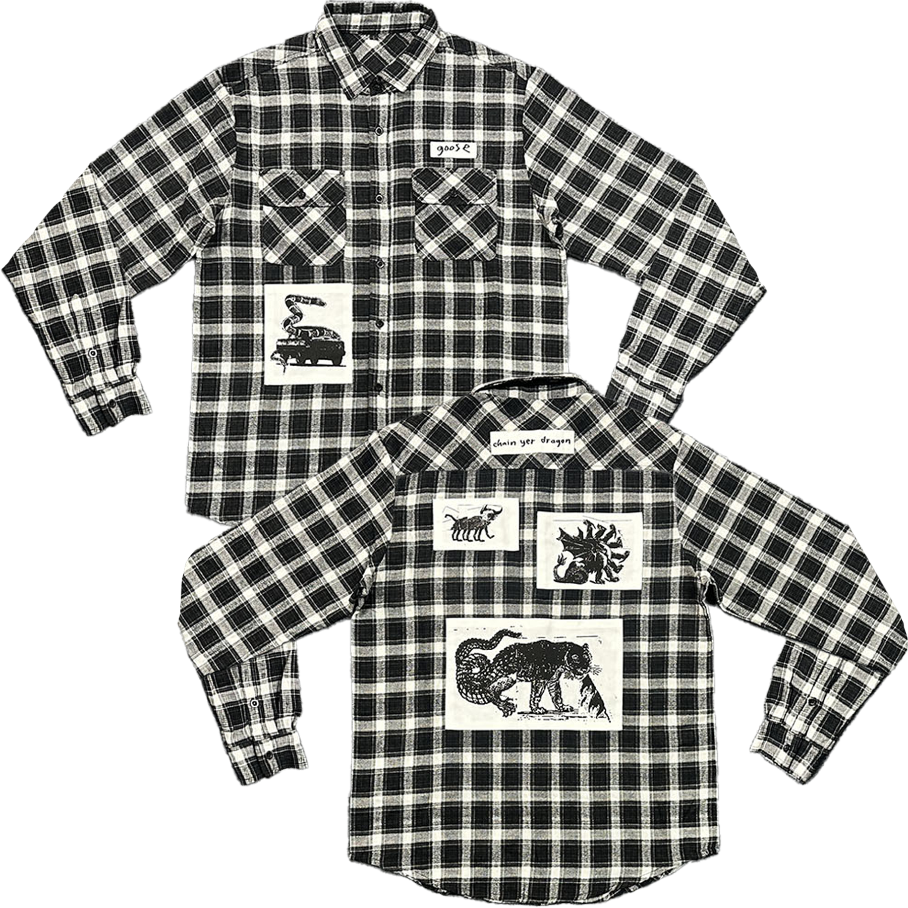 Chain Yer Dragon Patch Flannel